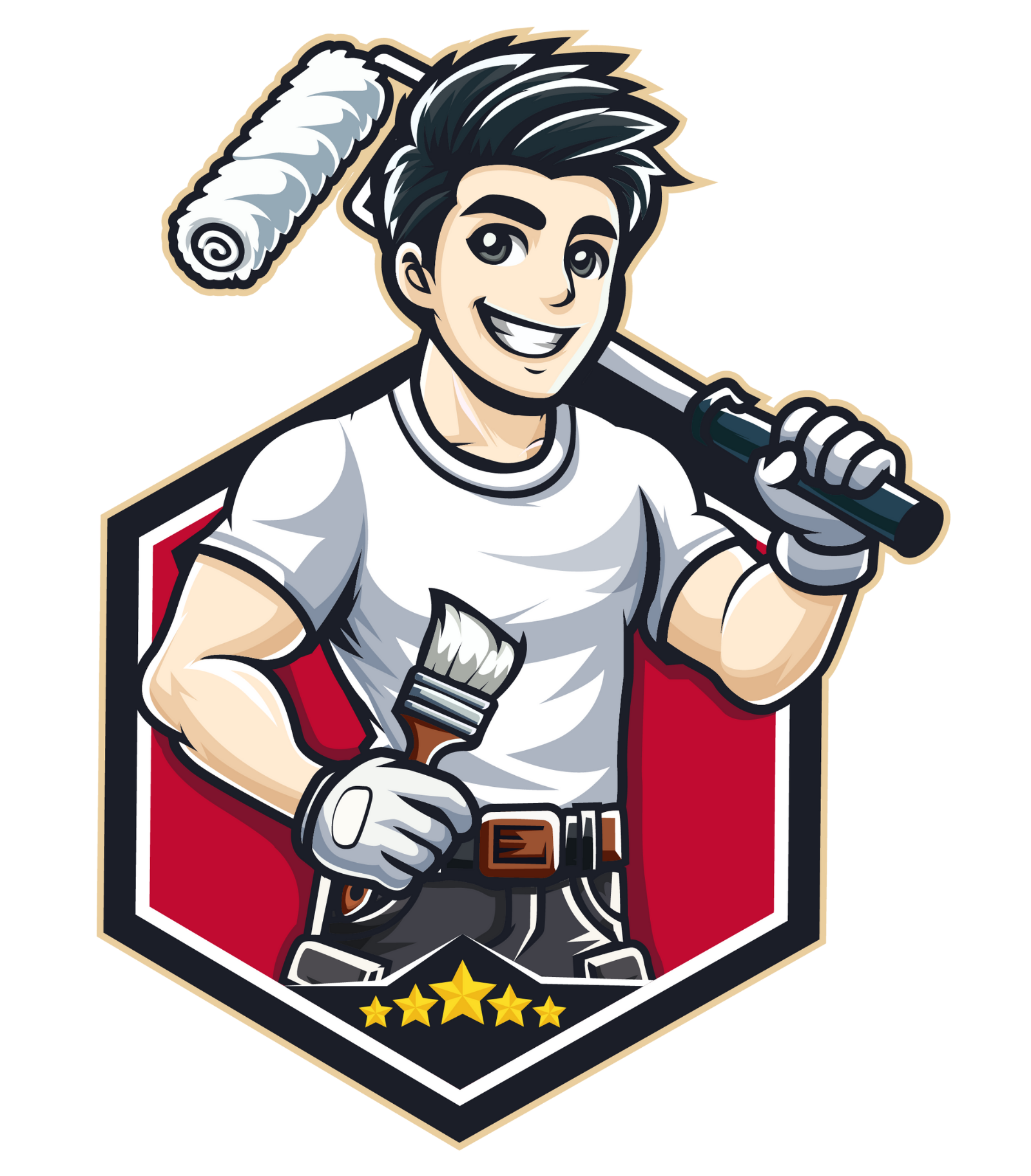 All In One Painting mascot logo